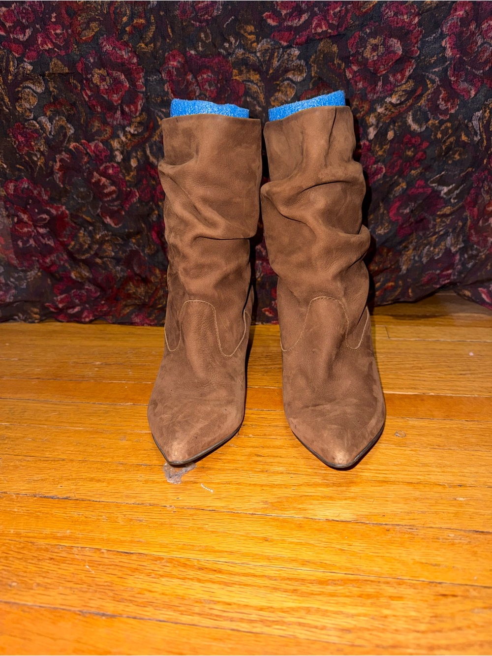 Matisse Brown Suede Pointed-Toe Heeled Boots
